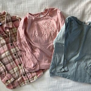 Pink and Blue Kids Long Sleeve Tops and flannel